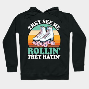 Roller Skating Retro and Sexy Roller Girl Hoodie